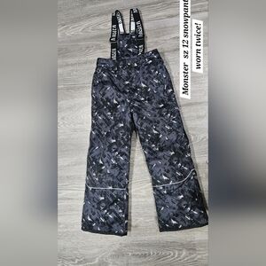Monster boys snow pants size 12